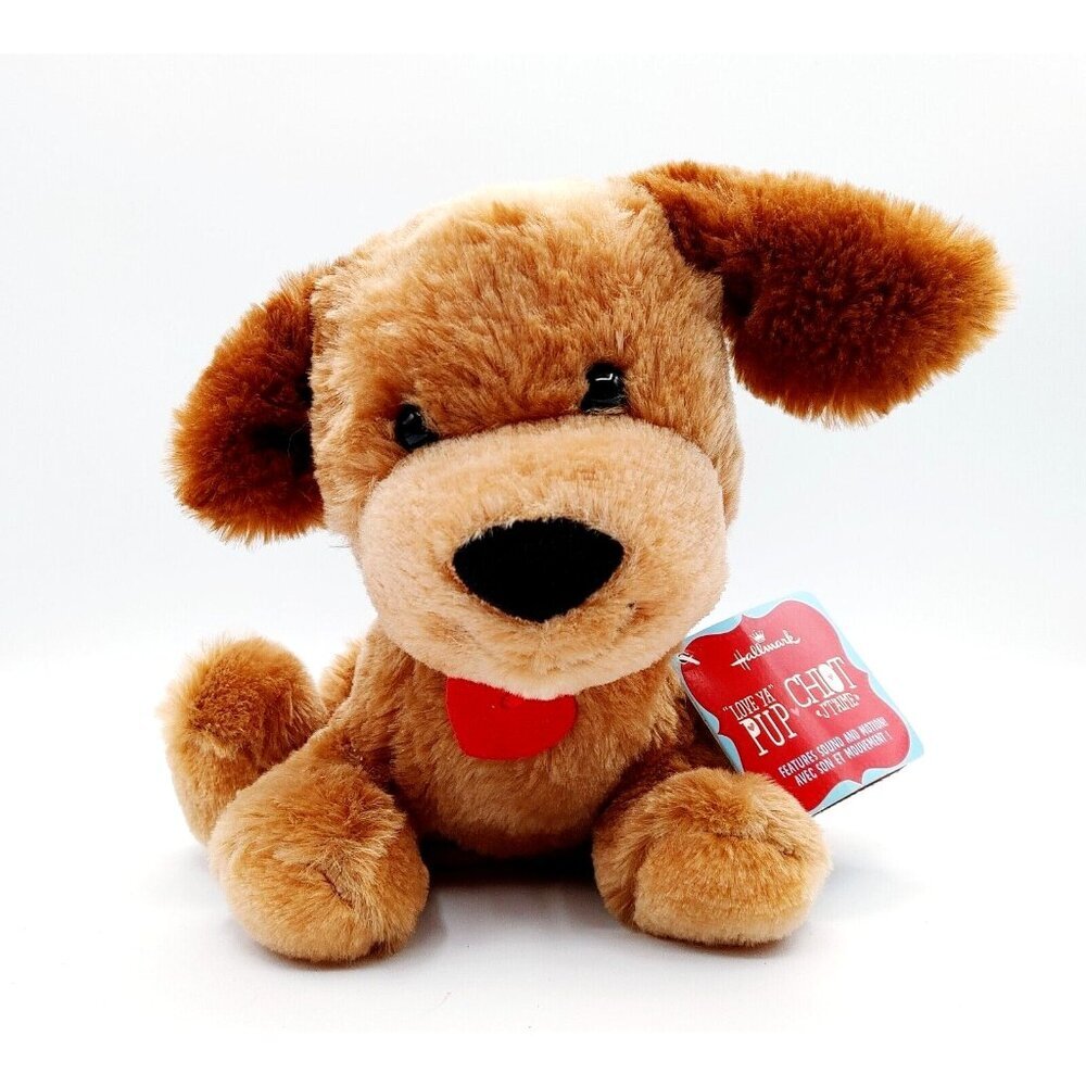 Hallmark Plush “Love YA” Pup Brown Dog Talking Stuffed Animal Puppy Toy 2013